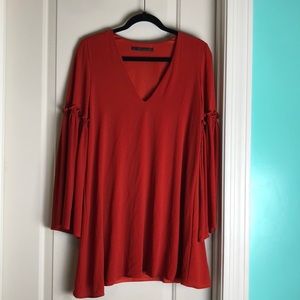 Zara flowy bell sleeve dress